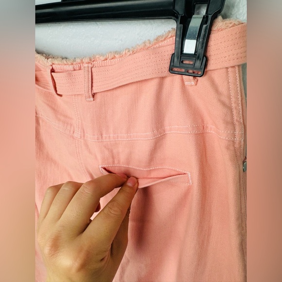 Elizabeth and James Peach Salmon Light Pink Merrit Button Front Midi Skirt - Picture 7 of 9